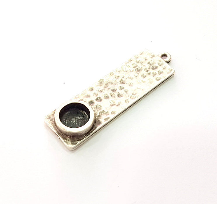 Hammered Base Blank inlay Blank Earring Base Resin Blank Mosaic Mountings Antique Silver Plated Metal (8 mm)  G13691