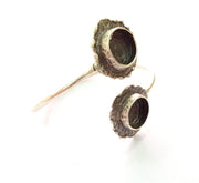 Silver Bracelet Blank Bangle Blank Cuff Blank Adjustable Bracelet inlay Blank Antique Silver Plated Brass (12mm Blanks) G12780