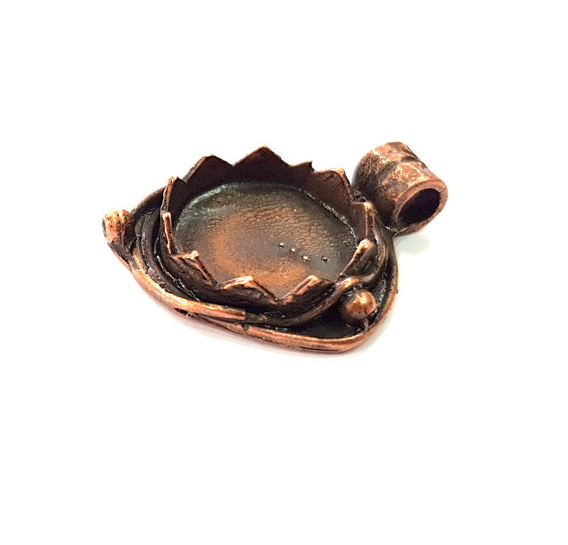 Antique Copper Pendant Blank Mosaic Base Blank inlay Necklace Blank Resin Blank Mountings Copper Plated Brass ( 15 mm blank) G13696