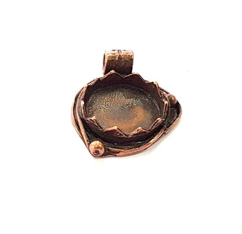 Antique Copper Pendant Blank Mosaic Base Blank inlay Necklace Blank Resin Blank Mountings Copper Plated Brass ( 15 mm blank) G13696