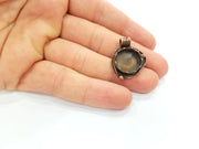 Antique Copper Pendant Blank Mosaic Base Blank inlay Necklace Blank Resin Blank Mountings Copper Plated Brass ( 15 mm blank) G13696
