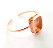 Rose Gold Bracelet Blanks Bangle Blanks Cuff Blanks Adjustable Bracelet Blank Rose Gold Plated Brass (25x18mm Blanks ) G12785
