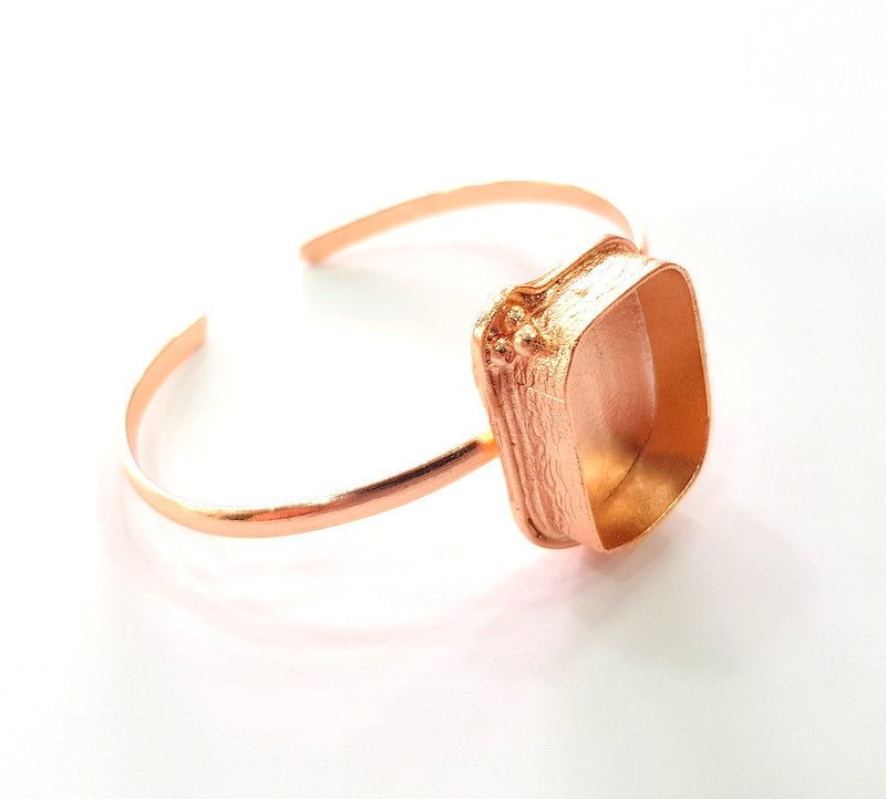 Rose Gold Bracelet Blanks Bangle Blanks Cuff Blanks Adjustable Bracelet Blank Rose Gold Plated Brass (25x18mm Blanks ) G12785