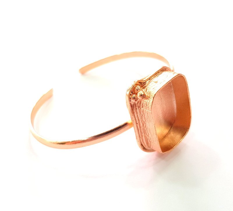 Rose Gold Bracelet Blanks Bangle Blanks Cuff Blanks Adjustable Bracelet Blank Rose Gold Plated Brass (25x18mm Blanks ) G12785