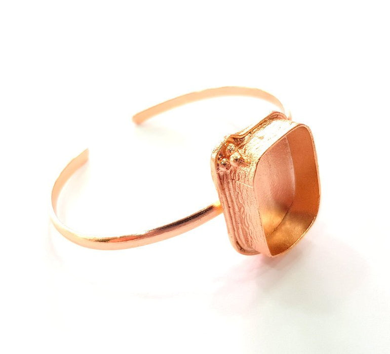 Rose Gold Bracelet Blanks Bangle Blanks Cuff Blanks Adjustable Bracelet Blank Rose Gold Plated Brass (25x18mm Blanks ) G12785