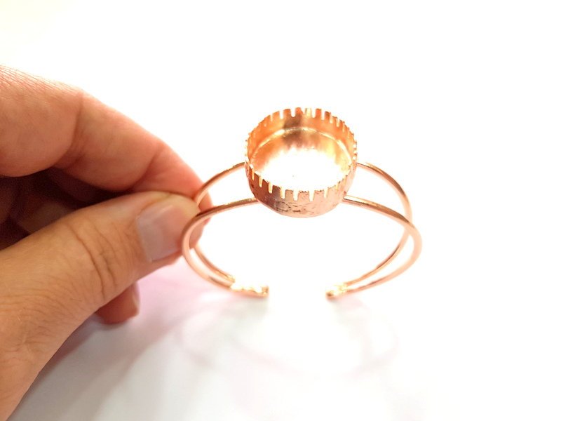 Rose Gold Bracelet Blanks Bangle Blanks Cuff Blanks Adjustable Bracelet Blank Rose Gold Plated Brass (34x24mm Blanks ) G12786