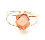 Rose Gold Bracelet Blanks Bangle Blanks Cuff Blanks Adjustable Bracelet Blank Rose Gold Plated Brass (25x18mm Blanks ) G12787