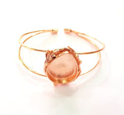 Rose Gold Bracelet Blanks Bangle Blanks Cuff Blanks Adjustable Bracelet Blank Rose Gold Plated Brass (25x18mm Blanks ) G12787
