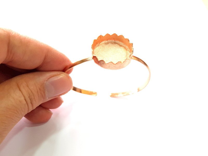 Rose Gold Bracelet Blanks Bangle Blanks Cuff Blanks Adjustable Bracelet Blank Rose Gold Plated Brass (24mm Blanks ) G12788