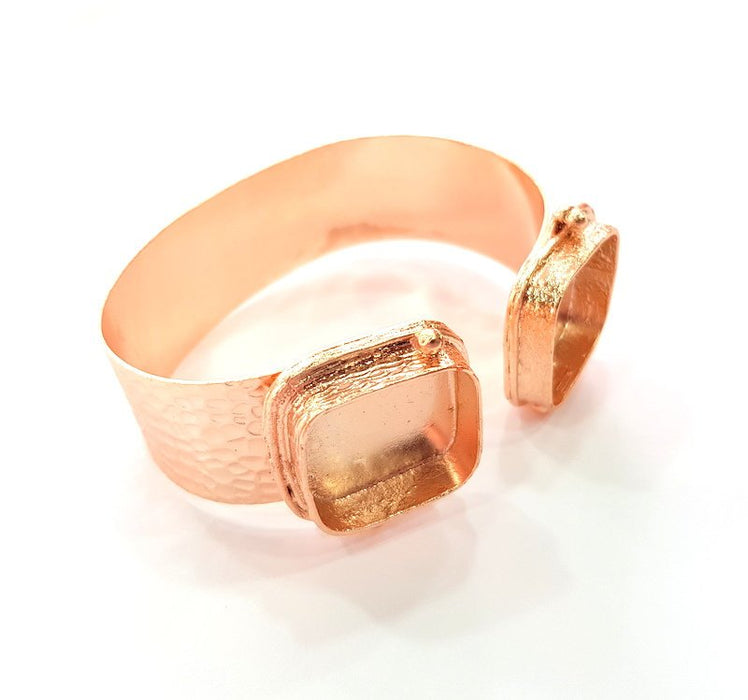 Rose Gold Bracelet Blanks Bangle Blanks Cuff Blanks Adjustable Bracelet Blank Rose Gold Plated Brass (20x20mm Blanks ) G12789