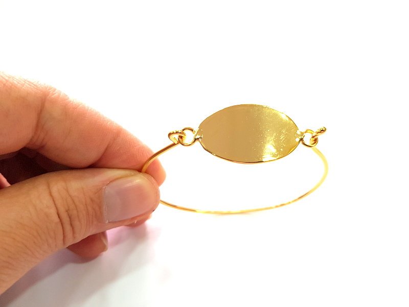 Bangle Blanks Bracelet Blanks Wire Bangle Blanks Cuff Blanks Gold Plated Brass (30x18mm ) G12790