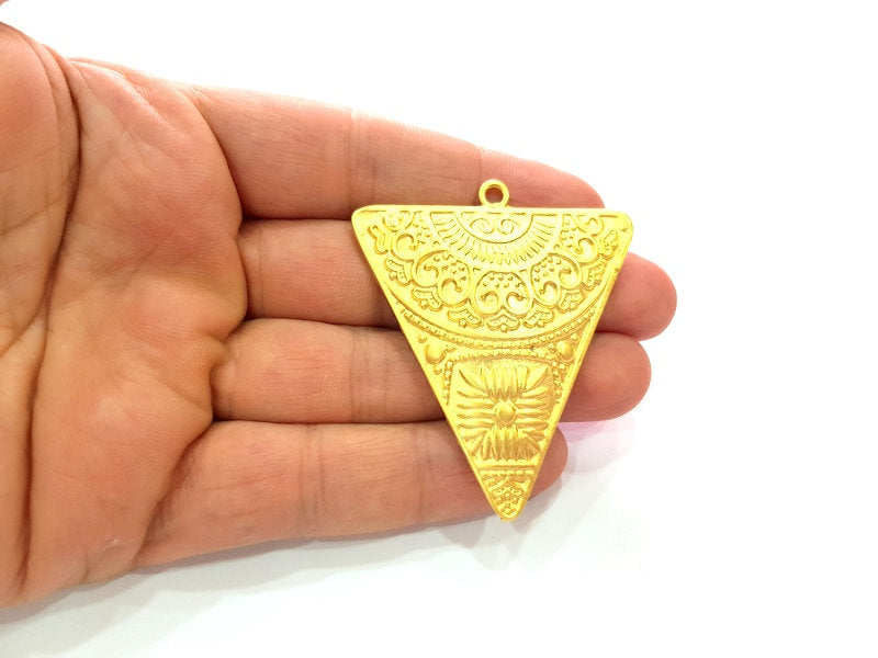 Triangle Pendant Gold Pendant Gold Plated Metal (59x50mm)  G13701