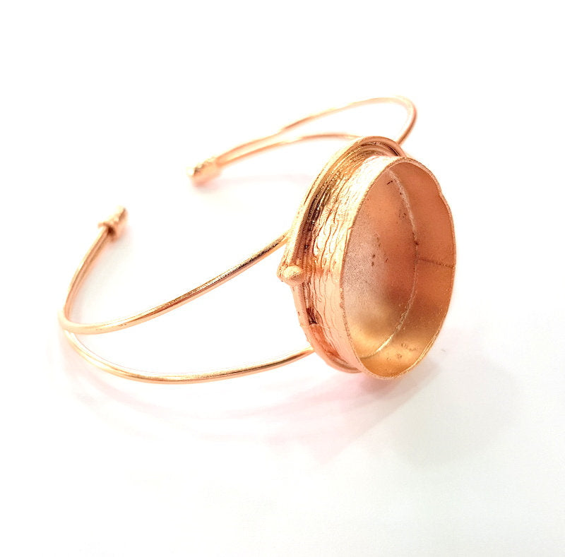 Rose Gold Bracelet Blanks Bangle Blanks Cuff Blanks Adjustable Bracelet Blank Rose Gold Plated Brass (30x22mm Blanks ) G12791