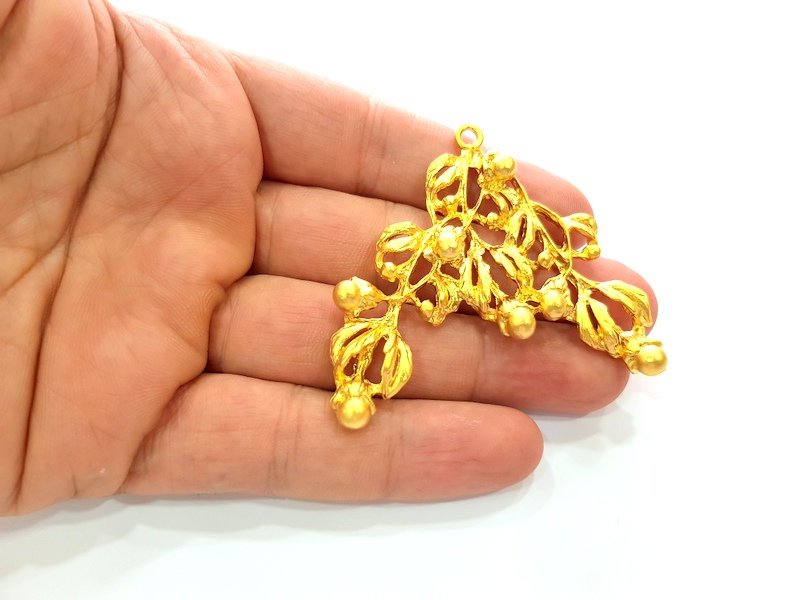 Fruit Branch Pendant Gold Pendant Gold Plated Metal (61x53mm)  G13702