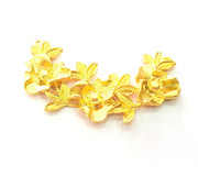 Flower Pendant Gold Pendant Gold Plated Metal (77x41mm)  G13703