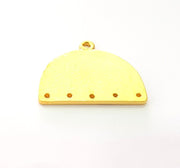 Hammered Connector Charms Gold Plated Metal (31x25mm)  G13704