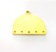Hammered Connector Charms Gold Plated Metal (31x25mm)  G13704