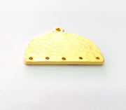 Hammered Connector Charms Gold Plated Metal (31x25mm)  G13704
