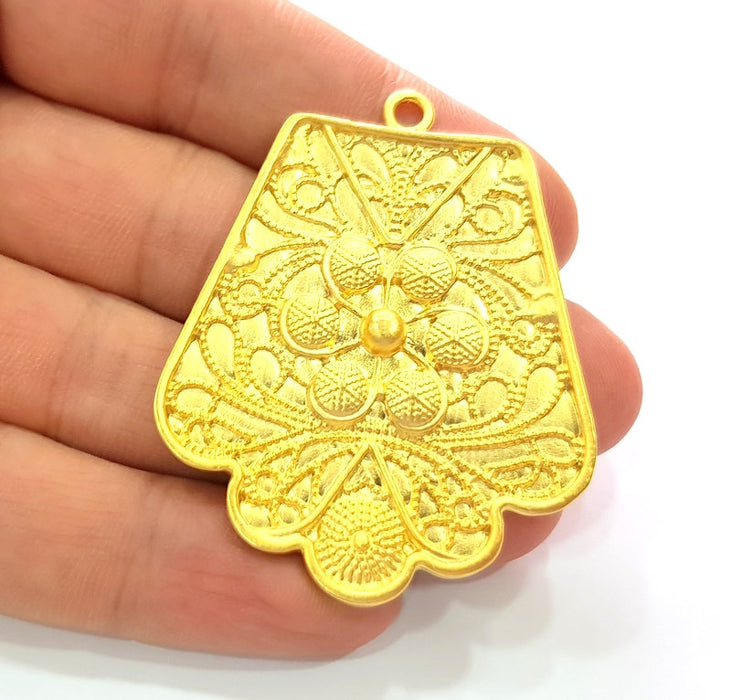 Flower Pendant Gold Pendant Gold Plated Metal (56x45mm)  G13706