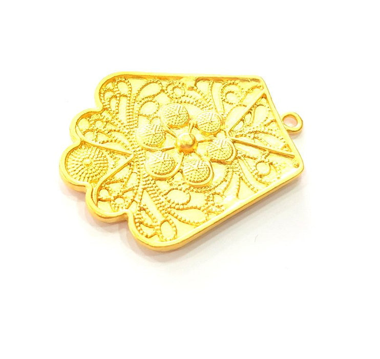 Flower Pendant Gold Pendant Gold Plated Metal (56x45mm)  G13706