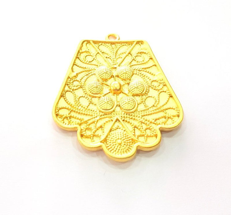 Flower Pendant Gold Pendant Gold Plated Metal (56x45mm)  G13706