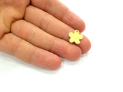 4 Flower Charms Gold Charm Gold Plated Metal (14mm)  G13714
