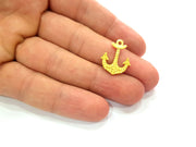 4 Anchor Charms Gold Charm Gold Plated Metal (21x17mm)  G13716