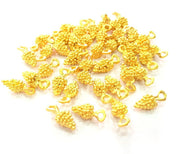 10 Bunch of grapes Charms Gold Charm Gold Plated Metal (15x7mm)  G13717