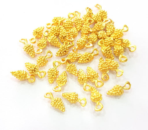 10 Bunch of grapes Charms Gold Charm Gold Plated Metal (15x7mm)  G13717