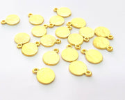 10 Hammered Flake Charms Gold Charm Gold Plated Metal (10mm)  G13719