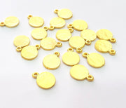 10 Hammered Flake Charms Gold Charm Gold Plated Metal (10mm)  G13719