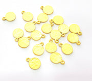 10 Hammered Flake Charms Gold Charm Gold Plated Metal (10mm)  G13719