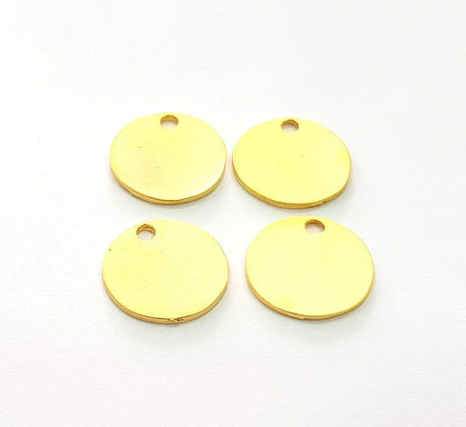 5 Gold Flake Charms Gold Charm Gold Plated Metal (16mm)  G13720