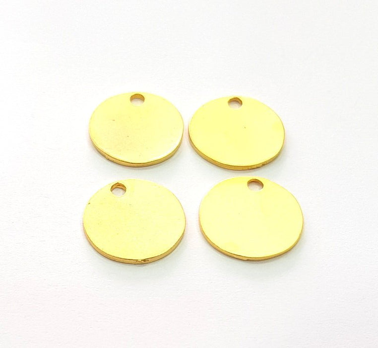 5 Gold Flake Charms Gold Charm Gold Plated Metal (16mm)  G13720