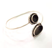 Silver Bracelet Blank Bangle Blank Cuff Blank Adjustable Bracelet inlay Blank Antique Silver Plated Brass (18x13mm and 10mm Blanks) G12821