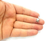 10 Turtle Charm Silver Charms Antique Silver Plated Metal (19x9mm) G12822