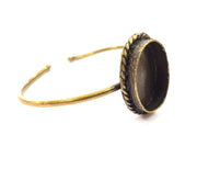 Bangle Blanks Antique Bronze Bracelet Blanks Cuff Blanks Adjustable Bracelet Blank Antique Bronze Plated Brass (23x17mm Blanks) G12844