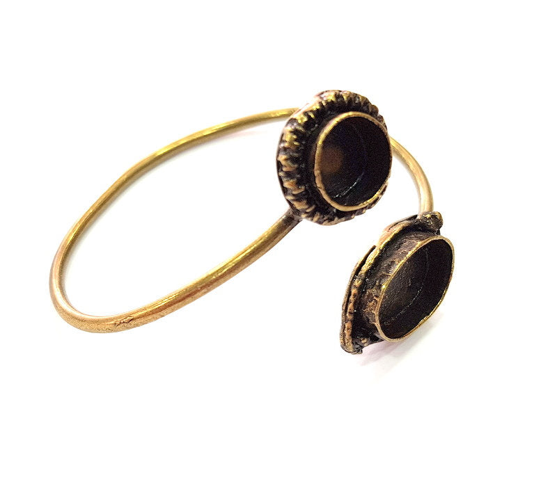 Bangle Blanks Antique Bronze Bracelet Blanks Cuff Blanks Adjustable Bracelet Antique Bronze Plated Brass (18x13mm and 10mm Blanks) G12856