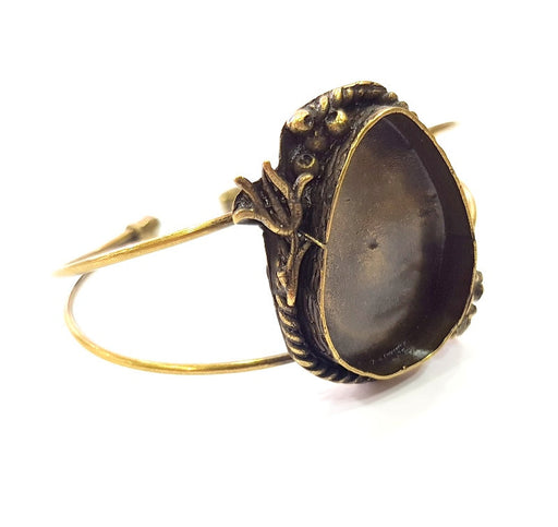 Bangle Blanks Antique Bronze Bracelet Blanks Cuff Blanks Adjustable Bracelet Blank Antique Bronze Plated Brass (30x22mm Blanks) G12861