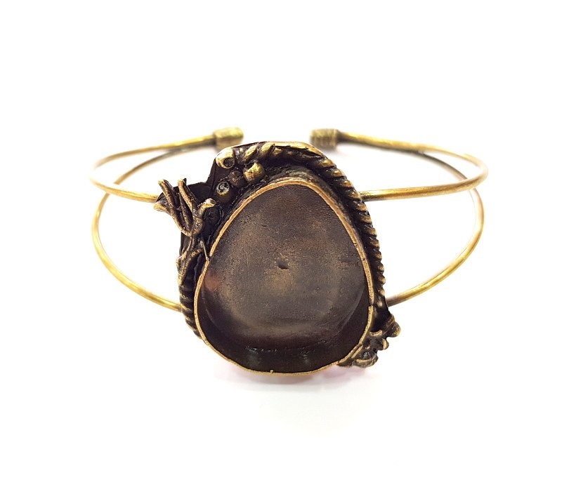 Bangle Blanks Antique Bronze Bracelet Blanks Cuff Blanks Adjustable Bracelet Blank Antique Bronze Plated Brass (30x22mm Blanks) G12861