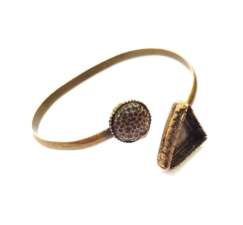 Bangle Blanks Antique Bronze Bracelet Blanks Cuff Blanks Adjustable Bracelet Blank Antique Bronze Plated Brass (18x18mm Blanks) G12870