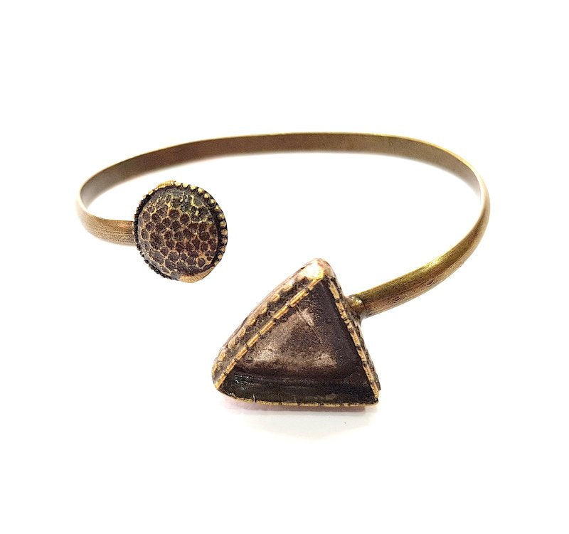 Bangle Blanks Antique Bronze Bracelet Blanks Cuff Blanks Adjustable Bracelet Blank Antique Bronze Plated Brass (18x18mm Blanks) G12870