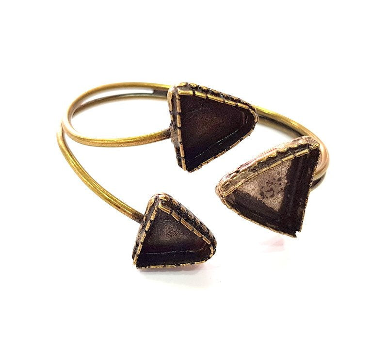 Bangle Blanks Antique Bronze Bracelet Blanks Cuff Blanks Adjustable Bracelet Blank Antique Bronze Plated Brass (18x18mm and 13x13mm ) G12876