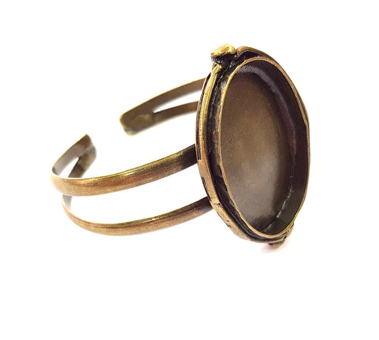 Bangle Blanks Antique Bronze Bracelet Blanks Cuff Blanks Adjustable Bracelet Blank Antique Bronze Plated Brass (40x30mm Blanks) G12884