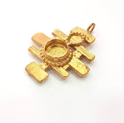 Raw Brass Pendant Blank Mosaic Base Blank inlay Blank Necklace Blank Resin Blank Mountings Cabochon Bezel Base  (10mm blank) G12893
