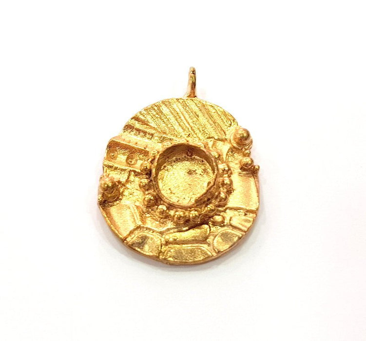 Raw Brass Pendant Blank Mosaic Base Blank inlay Blank Necklace Blank Resin Blank Mountings Cabochon Bezel Base  (10mm blank) G12895