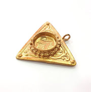 Raw Brass Pendant Blank Mosaic Base Blank inlay Blank Necklace Blank Resin Blank Mountings Cabochon Bezel Base  (14mm blank) G12896