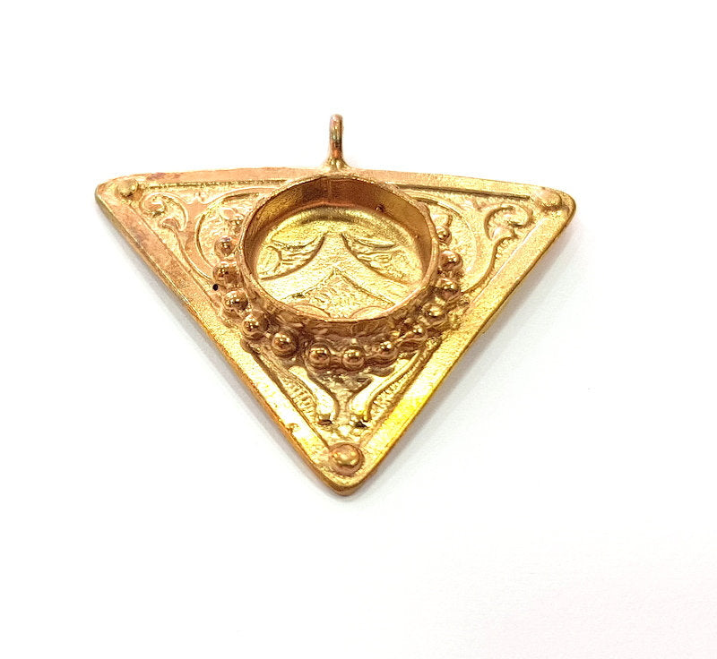 Raw Brass Pendant Blank Mosaic Base Blank inlay Blank Necklace Blank Resin Blank Mountings Cabochon Bezel Base  (14mm blank) G12896