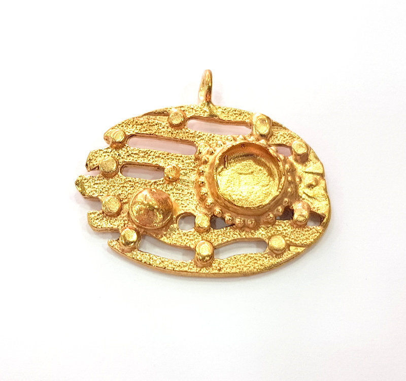 Raw Brass Pendant Blank Mosaic Base Blank inlay Blank Necklace Blank Resin Blank Mountings Cabochon Bezel Base  (10mm blank) G12899