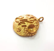 Raw Brass Pendant Blank Mosaic Base Blank inlay Blank Necklace Blank Resin Blank Mountings Cabochon Bezel Base  (7mm blank) G12900